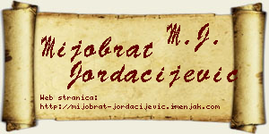Mijobrat Jordačijević vizit kartica